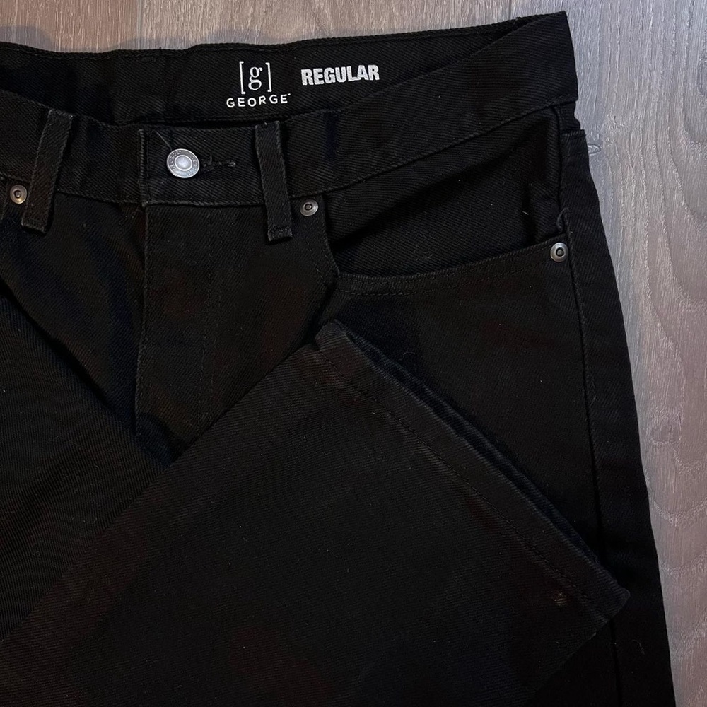 GEORGE-MENS REGULAR FIT BLACK JEANS